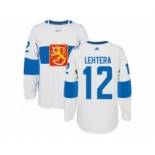 Men's Adidas Team Finland #12 Jori Lehtera Premier White Home 2016 World Cup of Hockey Jersey