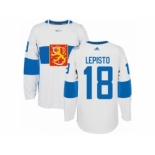 Men's Adidas Team Finland #18 Sami Lepisto Authentic White Home 2016 World Cup of Hockey Jersey