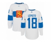 Men's Adidas Team Finland #18 Sami Lepisto Authentic White Home 2016 World Cup of Hockey Jersey