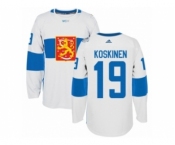 Men's Adidas Team Finland #19 Mikko Koskinen Authentic White Home 2016 World Cup of Hockey Jersey