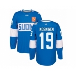 Men's Adidas Team Finland #19 Mikko Koskinen Premier Blue Away 2016 World Cup of Hockey Jersey