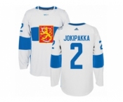 Men's Adidas Team Finland #2 Jyrki Jokipakka Premier White Home 2016 World Cup of Hockey Jersey