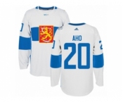 Men's Adidas Team Finland #20 Sebastian Aho Premier White Home 2016 World Cup of Hockey Jersey