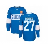 Men's Adidas Team Finland #27 Joonas Donskoi Premier Blue Away 2016 World Cup of Hockey Jersey