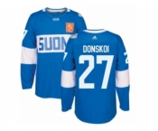 Men's Adidas Team Finland #27 Joonas Donskoi Premier Blue Away 2016 World Cup of Hockey Jersey