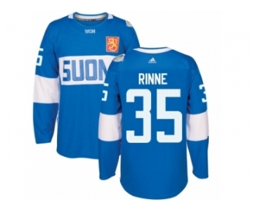 Men's Adidas Team Finland #35 Pekka Rinne Premier Blue Away 2016 World Cup of Hockey Jersey