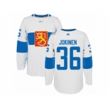 Men's Adidas Team Finland #36 Jussi Jokinen Authentic White Home 2016 World Cup of Hockey Jersey