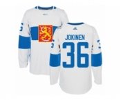 Men's Adidas Team Finland #36 Jussi Jokinen Authentic White Home 2016 World Cup of Hockey Jersey