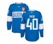 Men's Adidas Team Finland #40 Tuukka Rask Premier Blue Away 2016 World Cup of Hockey Jersey