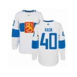 Men's Adidas Team Finland #40 Tuukka Rask Premier White Home 2016 World Cup of Hockey Jersey