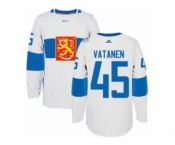 Men's Adidas Team Finland #45 Sami Vatanen Authentic White Home 2016 World Cup of Hockey Jersey