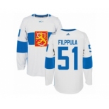 Men's Adidas Team Finland #51 Valtteri Filppula Authentic White Home 2016 World Cup of Hockey Jersey