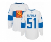 Men's Adidas Team Finland #51 Valtteri Filppula Authentic White Home 2016 World Cup of Hockey Jersey