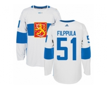 Men's Adidas Team Finland #51 Valtteri Filppula Authentic White Home 2016 World Cup of Hockey Jersey