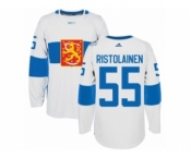 Men's Adidas Team Finland #55 Rasmus Ristolainen Premier White Home 2016 World Cup of Hockey Jersey