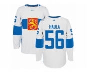 Men's Adidas Team Finland #56 Erik Haula Premier White Home 2016 World Cup of Hockey Jersey