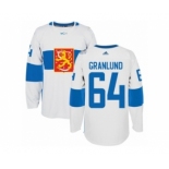 Men's Adidas Team Finland #64 Mikael Granlund Premier White Home 2016 World Cup of Hockey Jersey