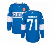 Men's Adidas Team Finland #71 Leo Komarov Premier Blue Away 2016 World Cup of Hockey Jersey