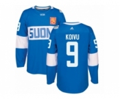 Men's Adidas Team Finland #9 Mikko Koivu Premier Blue Away 2016 World Cup of Hockey Jersey