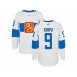 Men's Adidas Team Finland #9 Mikko Koivu Premier White Home 2016 World Cup of Hockey Jersey