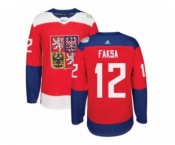 Men's Adidas Team Czech Republic #12 Radek Faksa Premier Red Away 2016 World Cup of Hockey Jersey