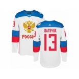 Men's Adidas Team Russia #13 Pavel Datsyuk Premier White Home 2016 World Cup of Hockey Jersey