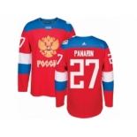 Men's Adidas Team Russia #27 Artemi Panarin Authentic Red Away 2016 World Cup of Hockey Jersey