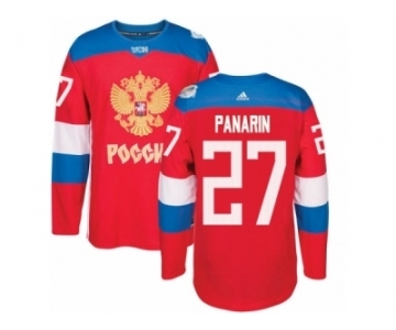 Men's Adidas Team Russia #27 Artemi Panarin Authentic Red Away 2016 World Cup of Hockey Jersey