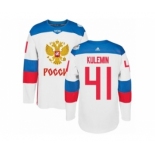 Men's Adidas Team Russia #41 Nikolay Kulemin Premier White Home 2016 World Cup of Hockey Jersey