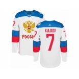 Men's Adidas Team Russia #7 Dmitri Kulikov Premier White Home 2016 World Cup of Hockey Jersey