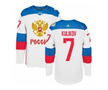 Men's Adidas Team Russia #7 Dmitri Kulikov Premier White Home 2016 World Cup of Hockey Jersey