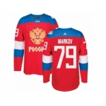 Men's Adidas Team Russia #79 Andrei Markov Premier Red Away 2016 World Cup of Hockey Jersey