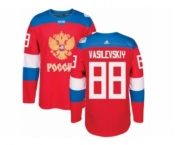 Men's Adidas Team Russia #88 Andrei Vasilevskiy Premier Red Away 2016 World Cup of Hockey Jersey