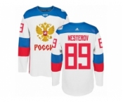 Men's Adidas Team Russia #89 Nikita Nesterov Authentic White Home 2016 World Cup of Hockey Jersey