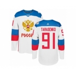 Men's Adidas Team Russia #91 Vladimir Tarasenko Premier White Home 2016 World Cup of Hockey Jersey