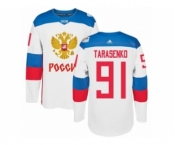 Men's Adidas Team Russia #91 Vladimir Tarasenko Premier White Home 2016 World Cup of Hockey Jersey