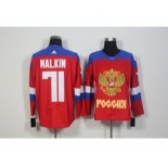 Team Russia #71 Evgeni Malkin Red 2016 World Cup Stitched NHL Jersey