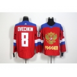 Team Russia #8 Alexander Ovechkin Red 2016 World Cup Stitched NHL Jersey