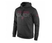 Atlanta Falcons Nike Charcoal Breast Cancer Awareness KO Pullover Performance Hoodie