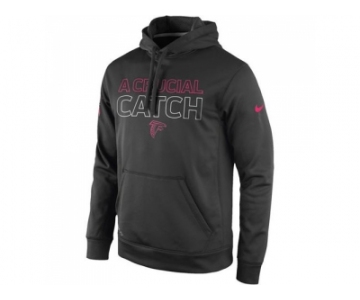 Atlanta Falcons Nike Charcoal Breast Cancer Awareness KO Pullover Performance Hoodie