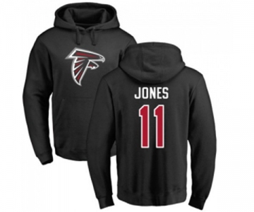 Football Atlanta Falcons #11 Julio Jones Black Name & Number Logo Pullover Hoodie