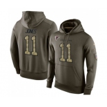 Football Atlanta Falcons #11 Julio Jones Green Salute To Service Men's Pullover Hoodie