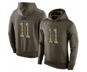 Football Atlanta Falcons #11 Julio Jones Green Salute To Service Men's Pullover Hoodie