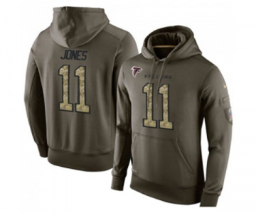 Football Atlanta Falcons #11 Julio Jones Green Salute To Service Men's Pullover Hoodie