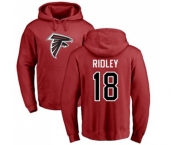 Football Atlanta Falcons #18 Calvin Ridley Red Name & Number Logo Pullover Hoodie