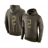 Football Atlanta Falcons #2 Matt Ryan Green Salute To Service Men's Pullover Hoodie