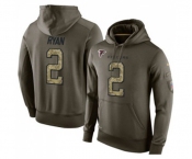 Football Atlanta Falcons #2 Matt Ryan Green Salute To Service Men's Pullover Hoodie