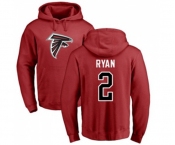 Football Atlanta Falcons #2 Matt Ryan Red Name & Number Logo Pullover Hoodie