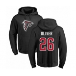 Football Atlanta Falcons #26 Isaiah Oliver Black Name & Number Logo Pullover Hoodie