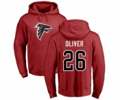 Football Atlanta Falcons #26 Isaiah Oliver Red Name & Number Logo Pullover Hoodie